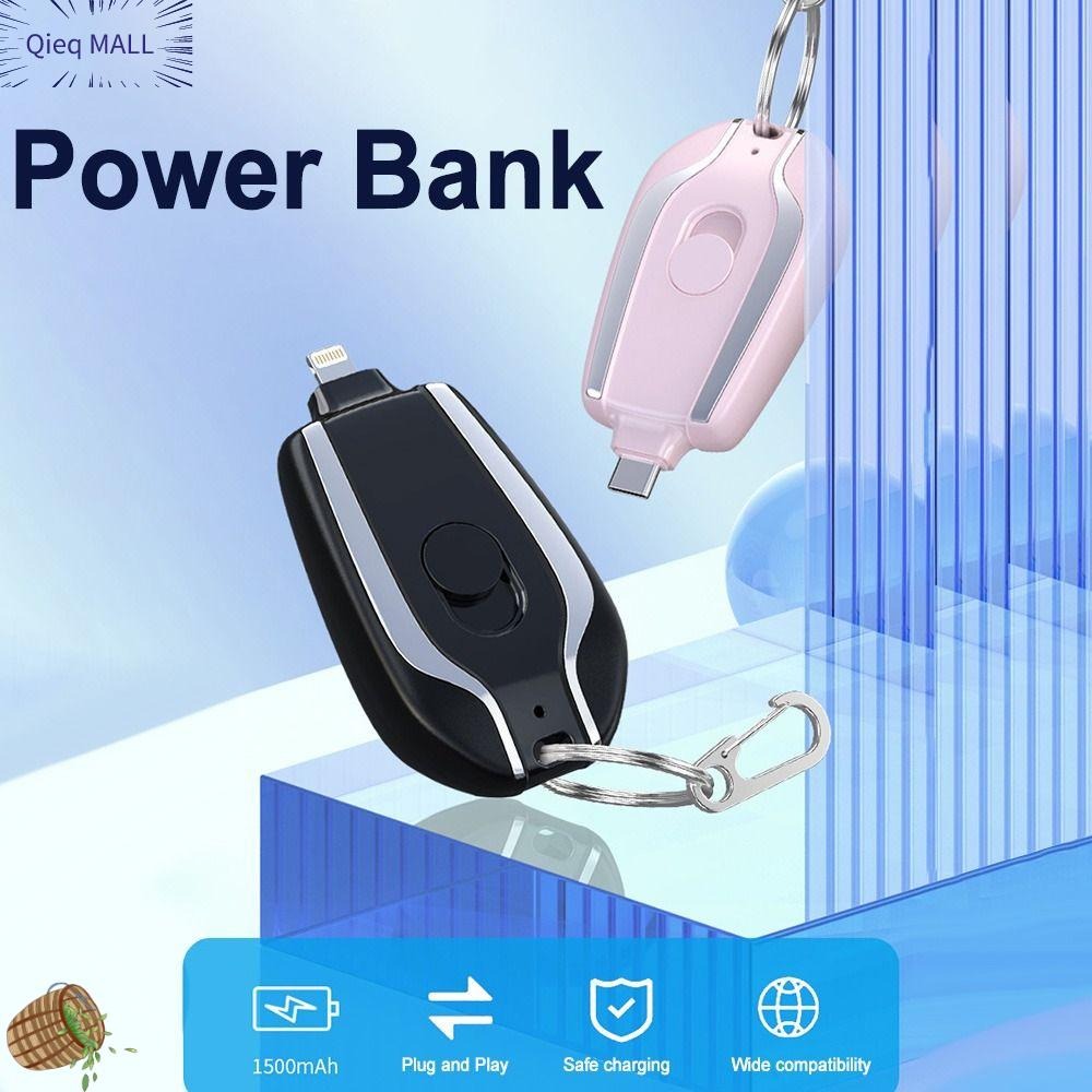 Mini Keychain Power Bank 1500 Mah Ultra Compact Emergency Power Bank Type C