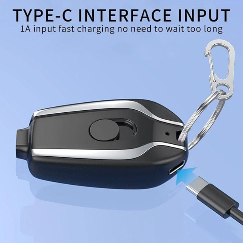 Mini Keychain Power Bank 1500 Mah Ultra Compact Emergency Power Bank Type C