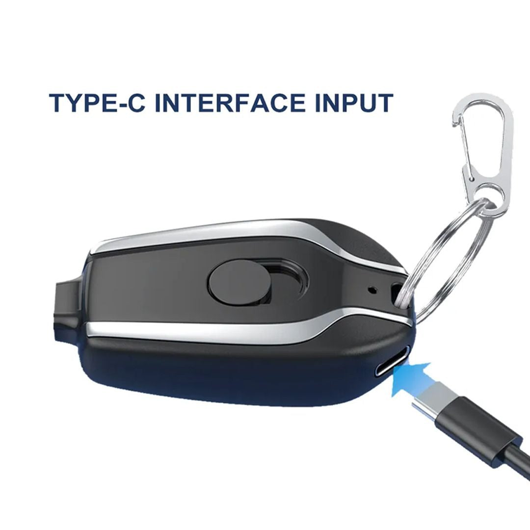Mini Keychain Power Bank 1500 Mah Ultra Compact Emergency Power Bank Type C
